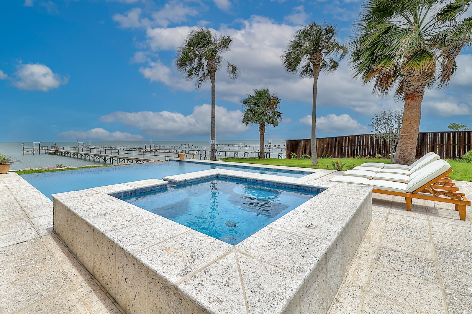 View from a hot tub at a Rockport, TX rental.