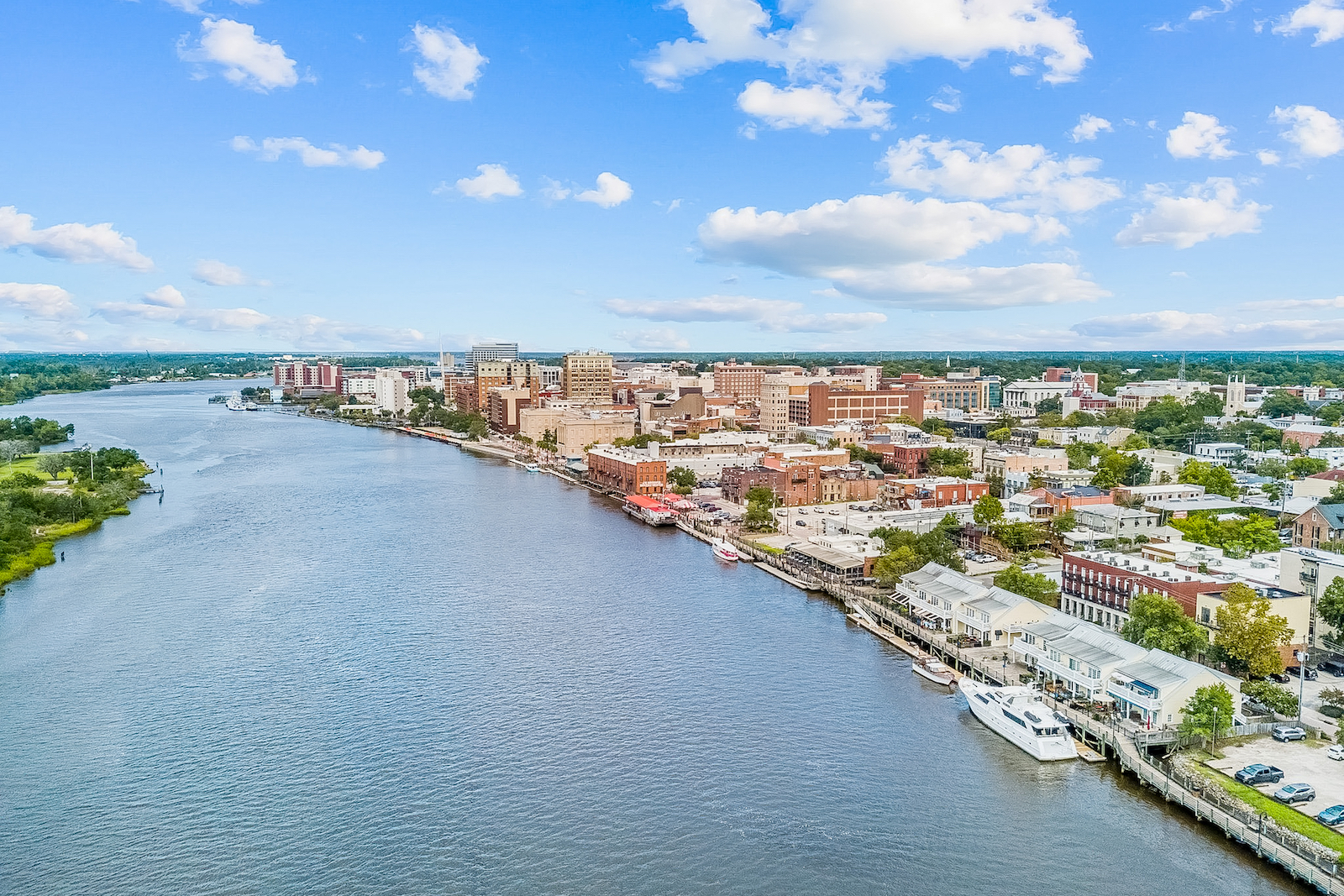 Aerial view of Wilmington, NC.