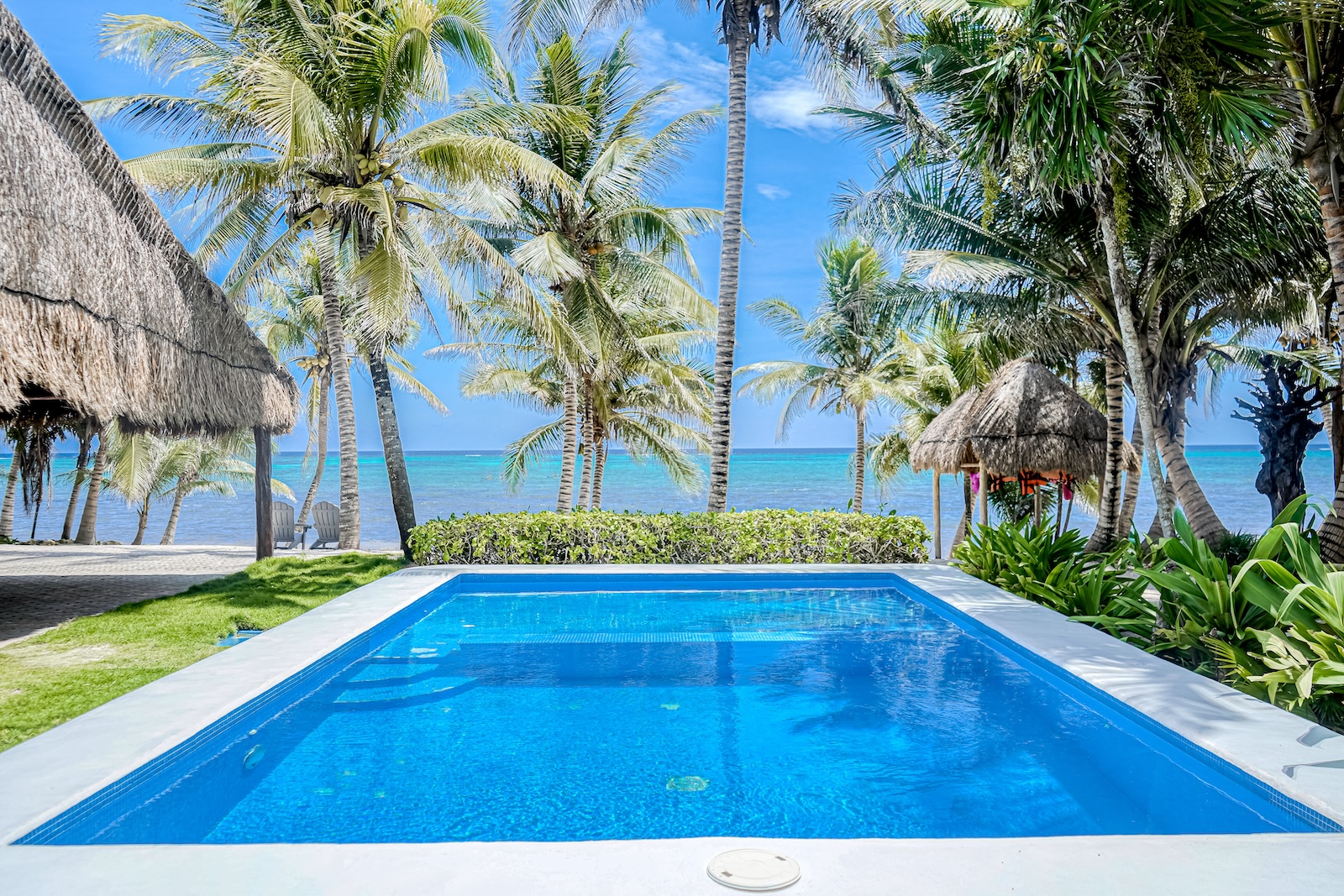 The pool at a vacation rental in Tulum.
