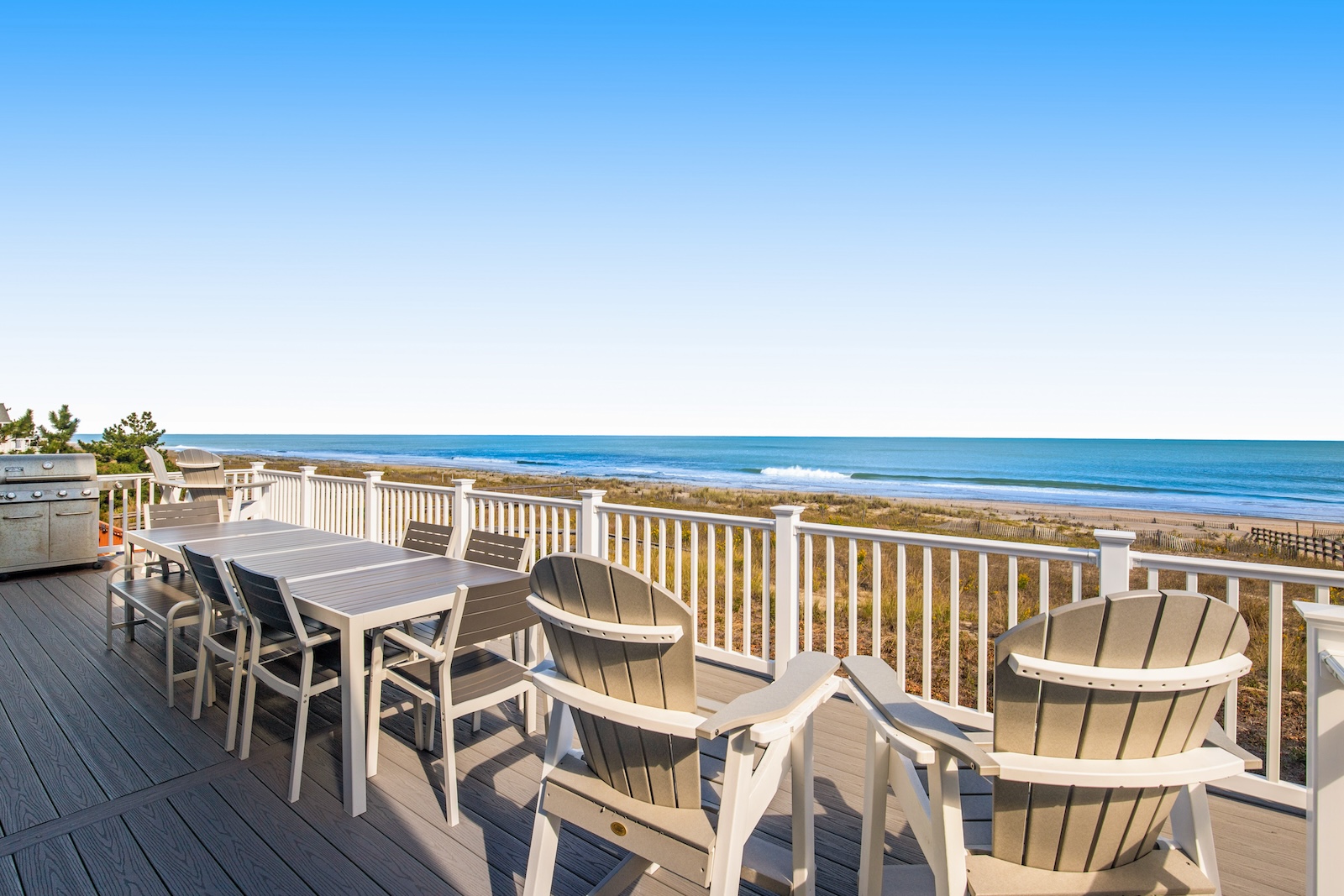 The view of the ocean from the back balcony of a rental in Bethany Beach, DE.