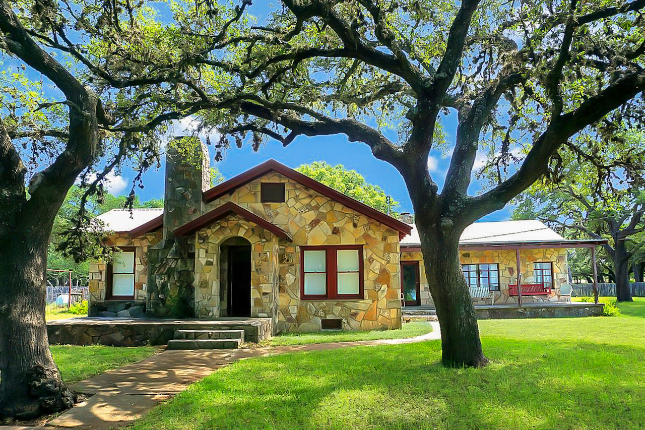 The exterior of a vacation home in Wimberley, Texas.