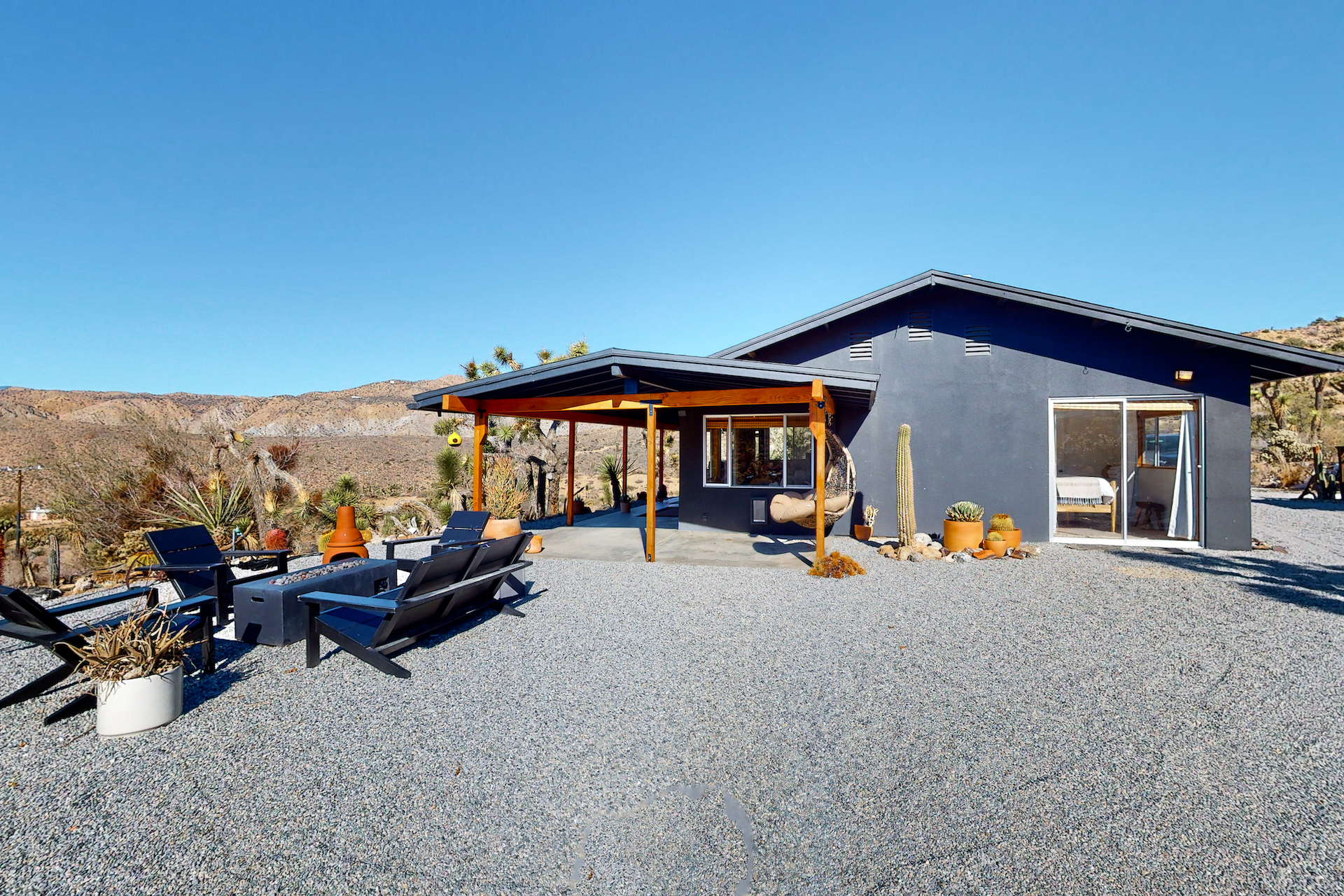 The exterior of a vacation rental in Yucca Valley