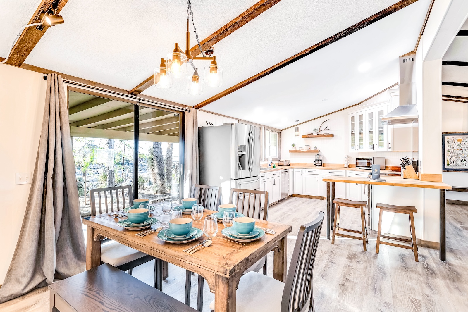 Dining area of a vacation rental in Joshua Tree.
