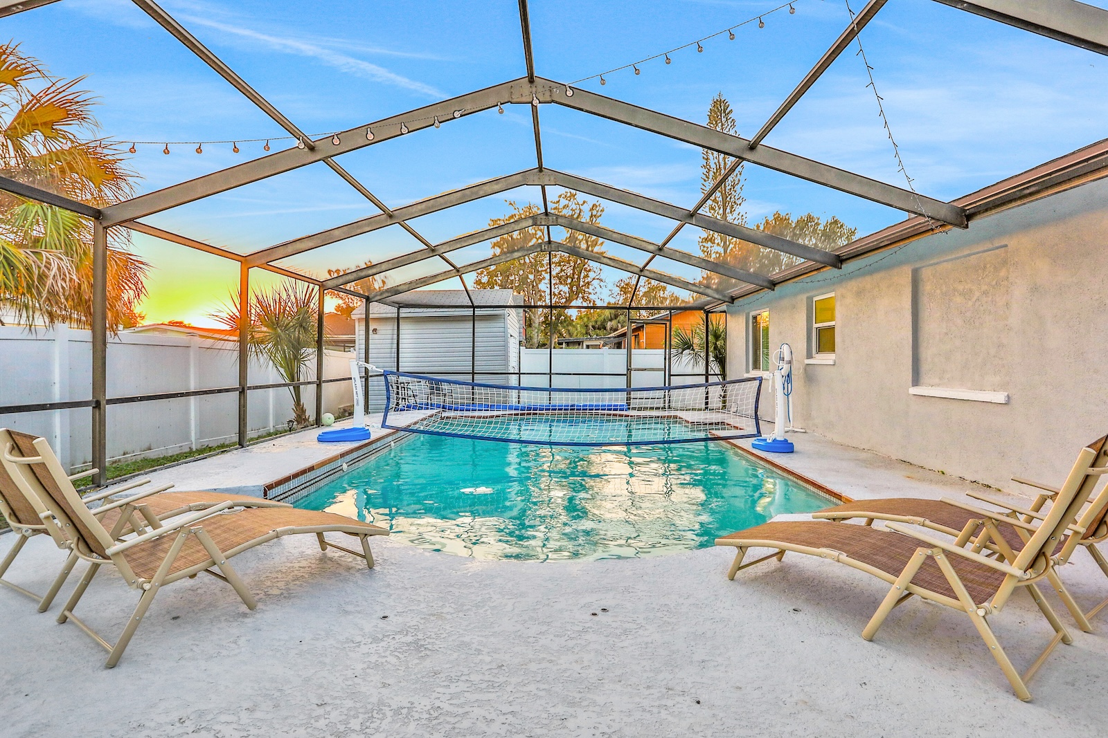 The pool area at a long-term rental in Tampa.