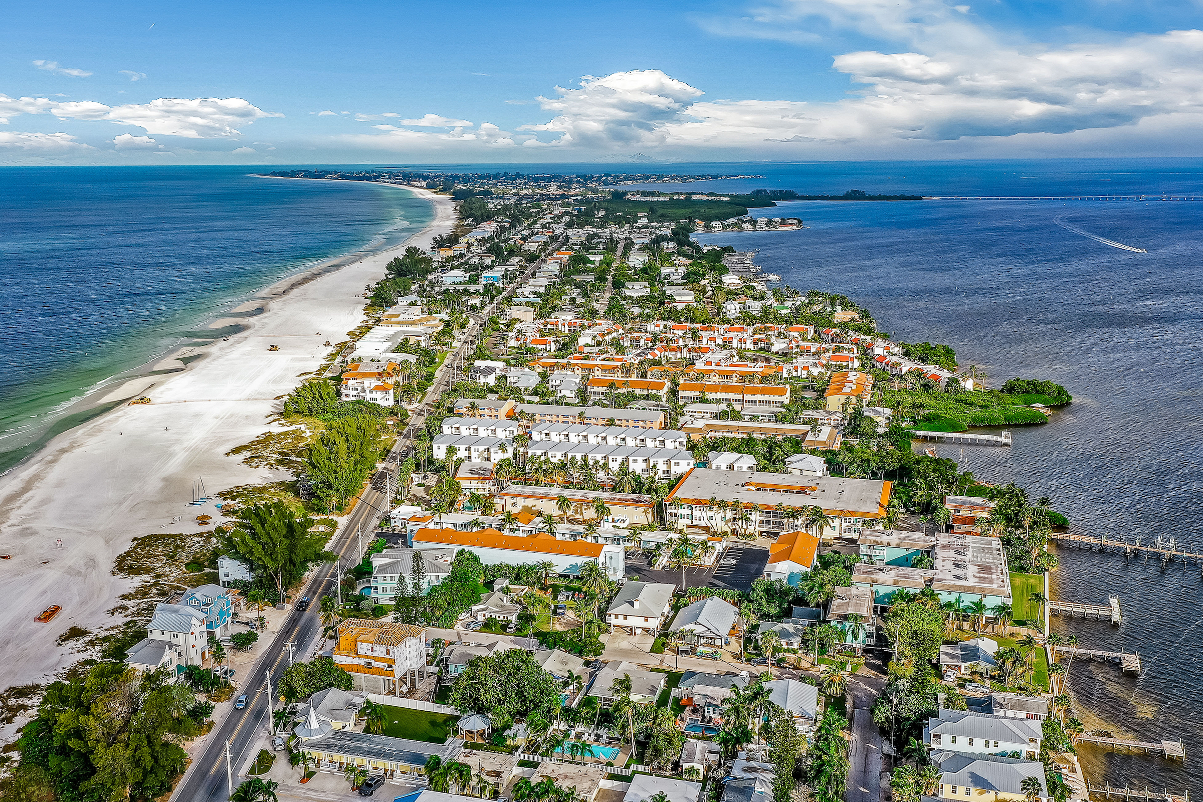 aerial view of bradenton beach, fl