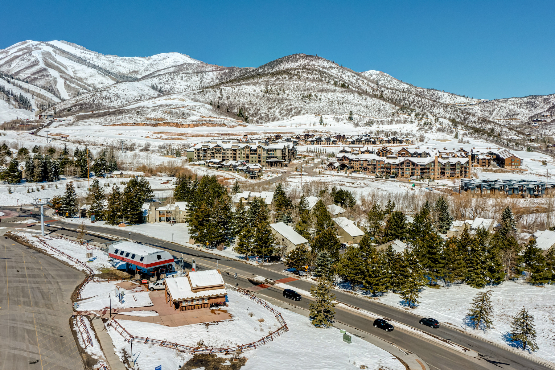 Birds eye view of Hidden Creek Condos vacation rentals in Park City.