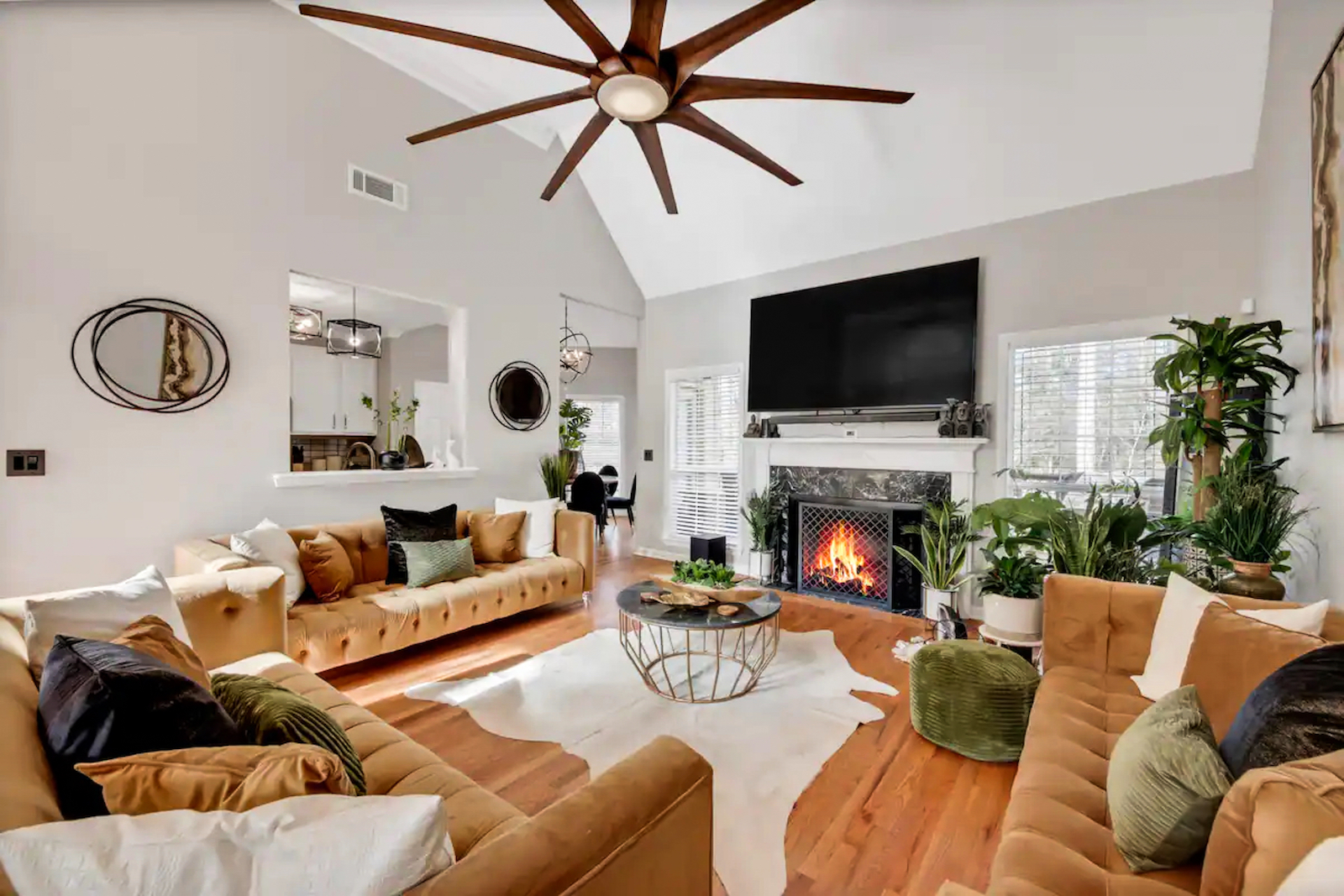 The living room with elegant design at a vacation rental in East Point, Ga.