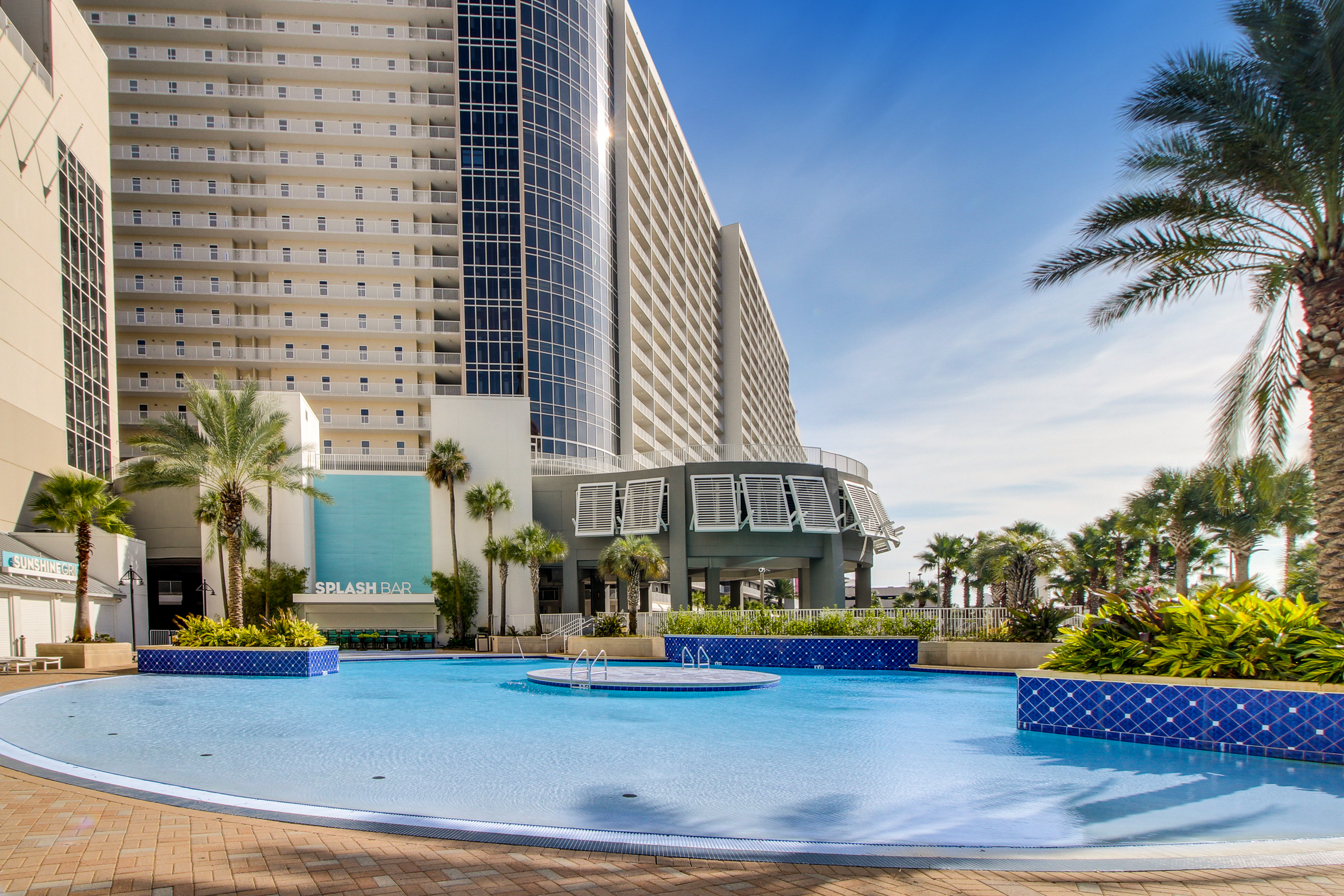 The exterior of condo building in Panama City Beach, FL.