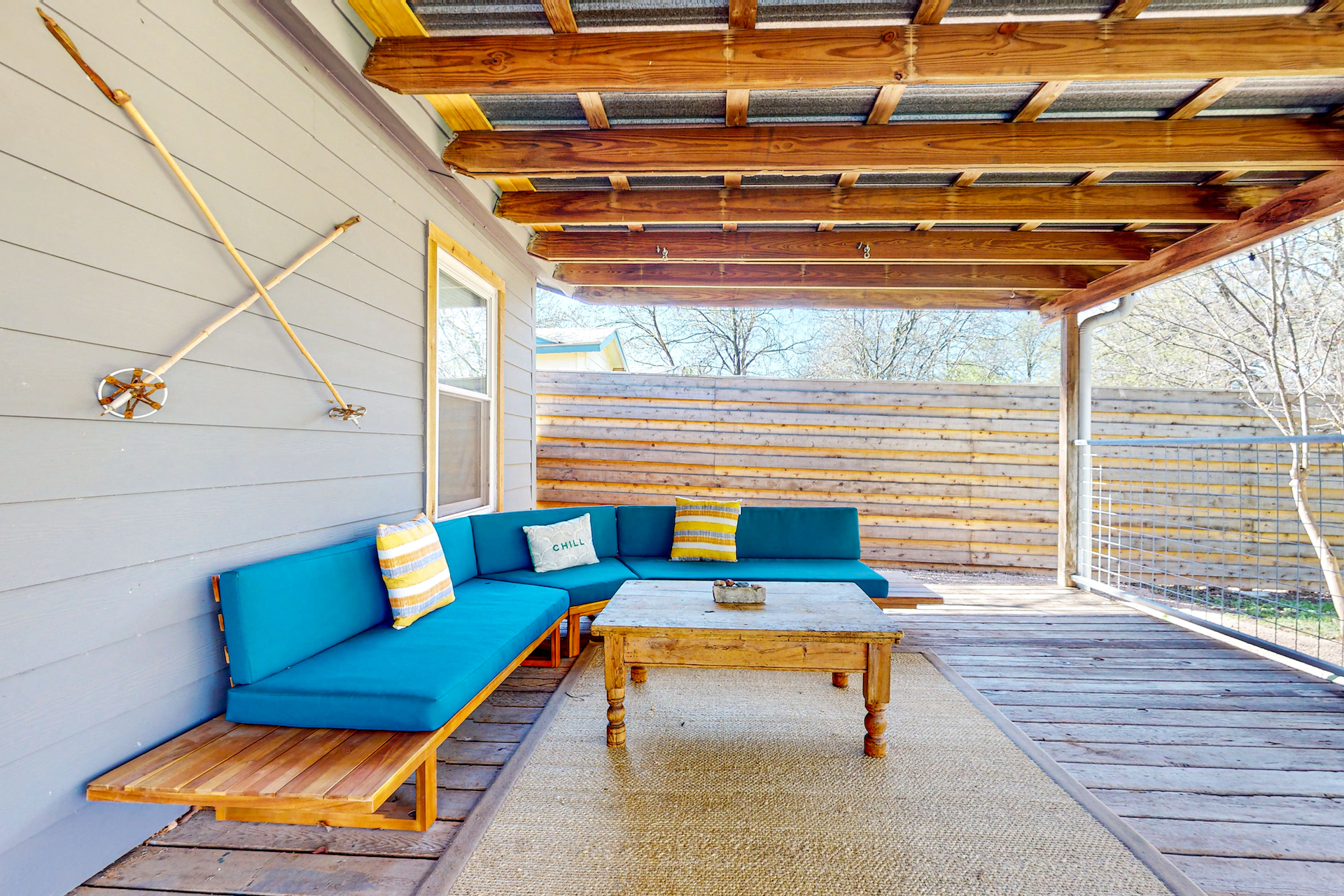The back patio area of a vacation rental in Austin.