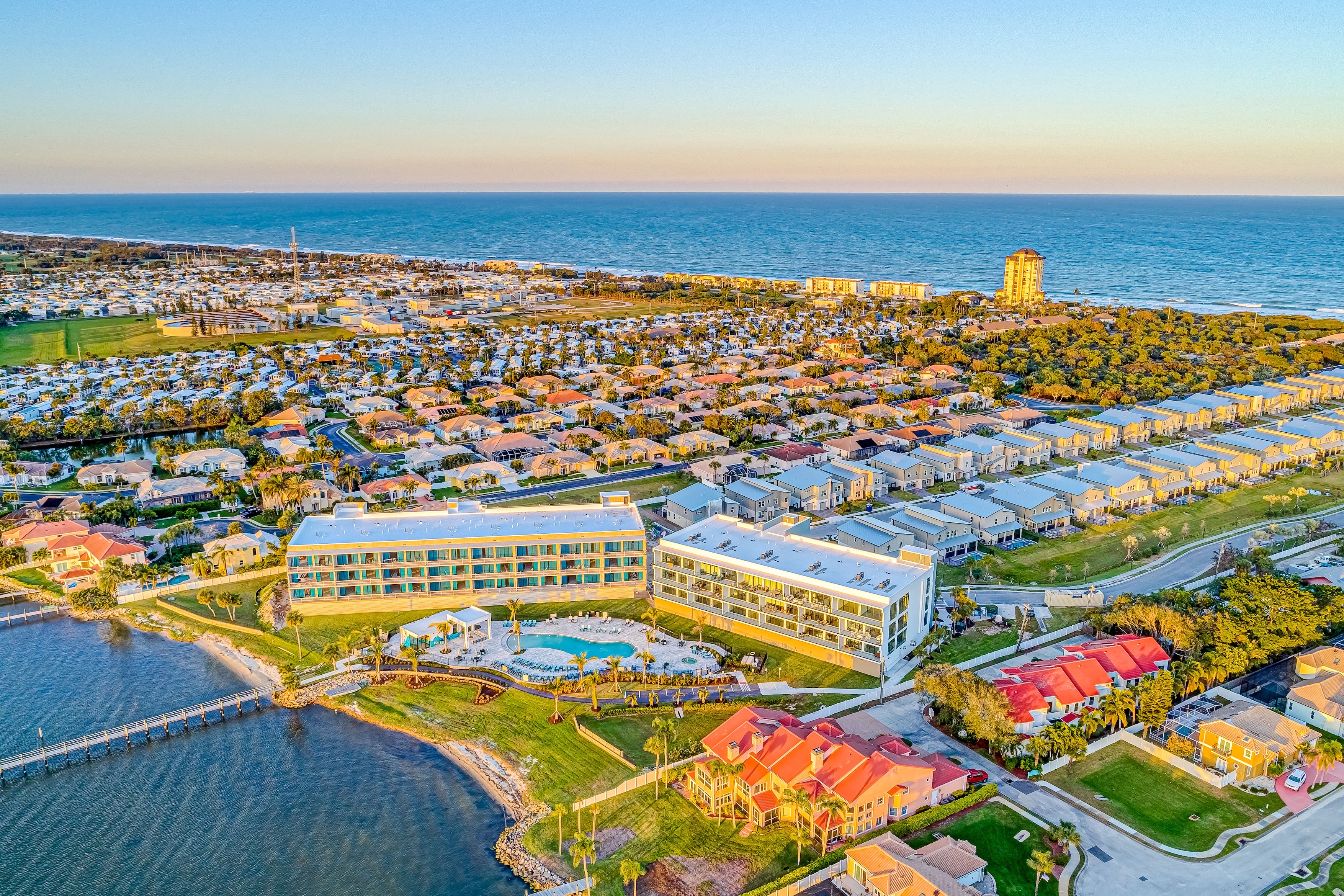 aerial view of melbourne beach in florida