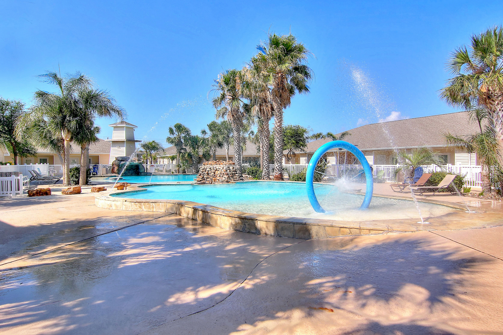 The pool area at Palm Bay in Corpus Christi.