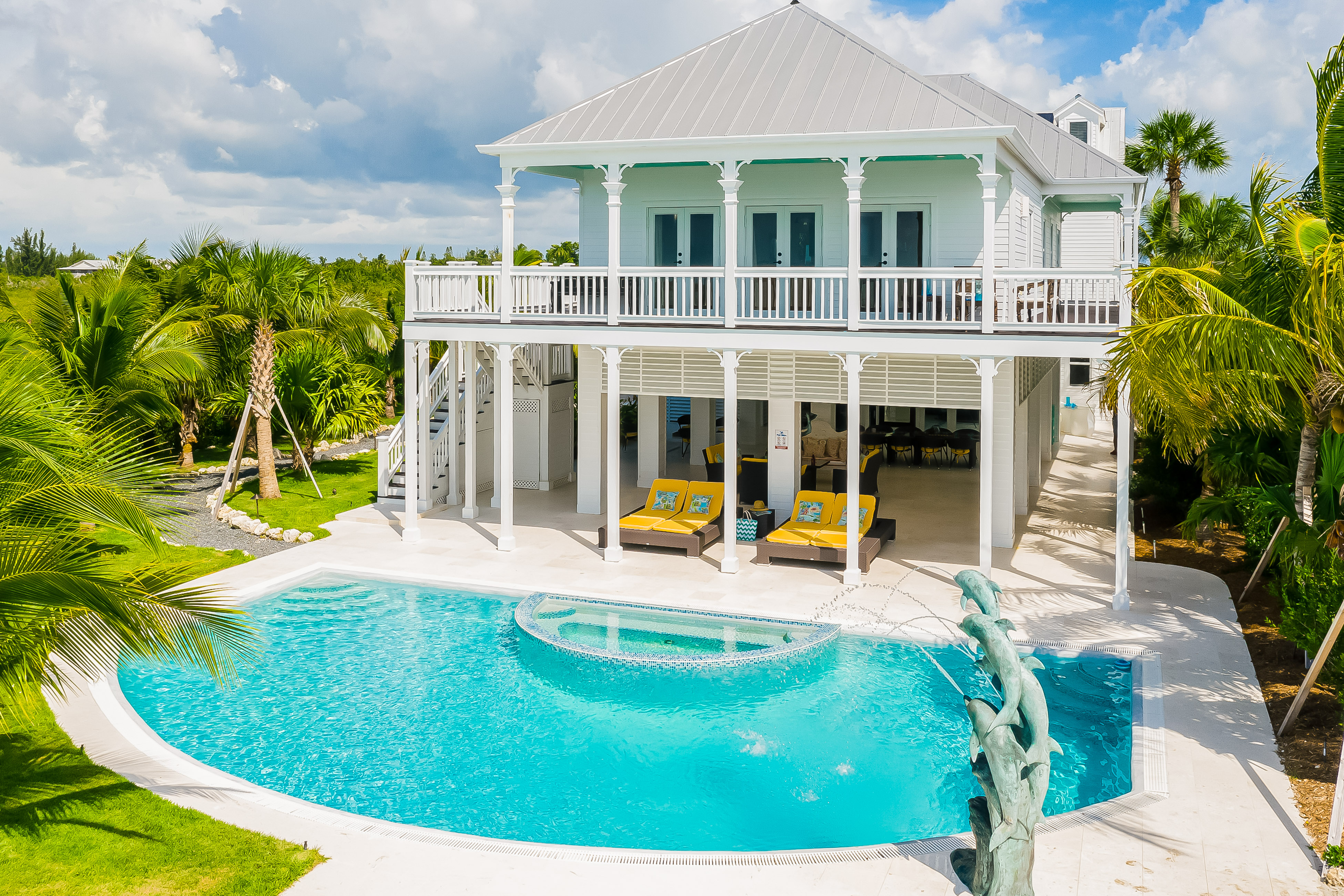 large two story vacation home with outdoor pool in Key West, Florida