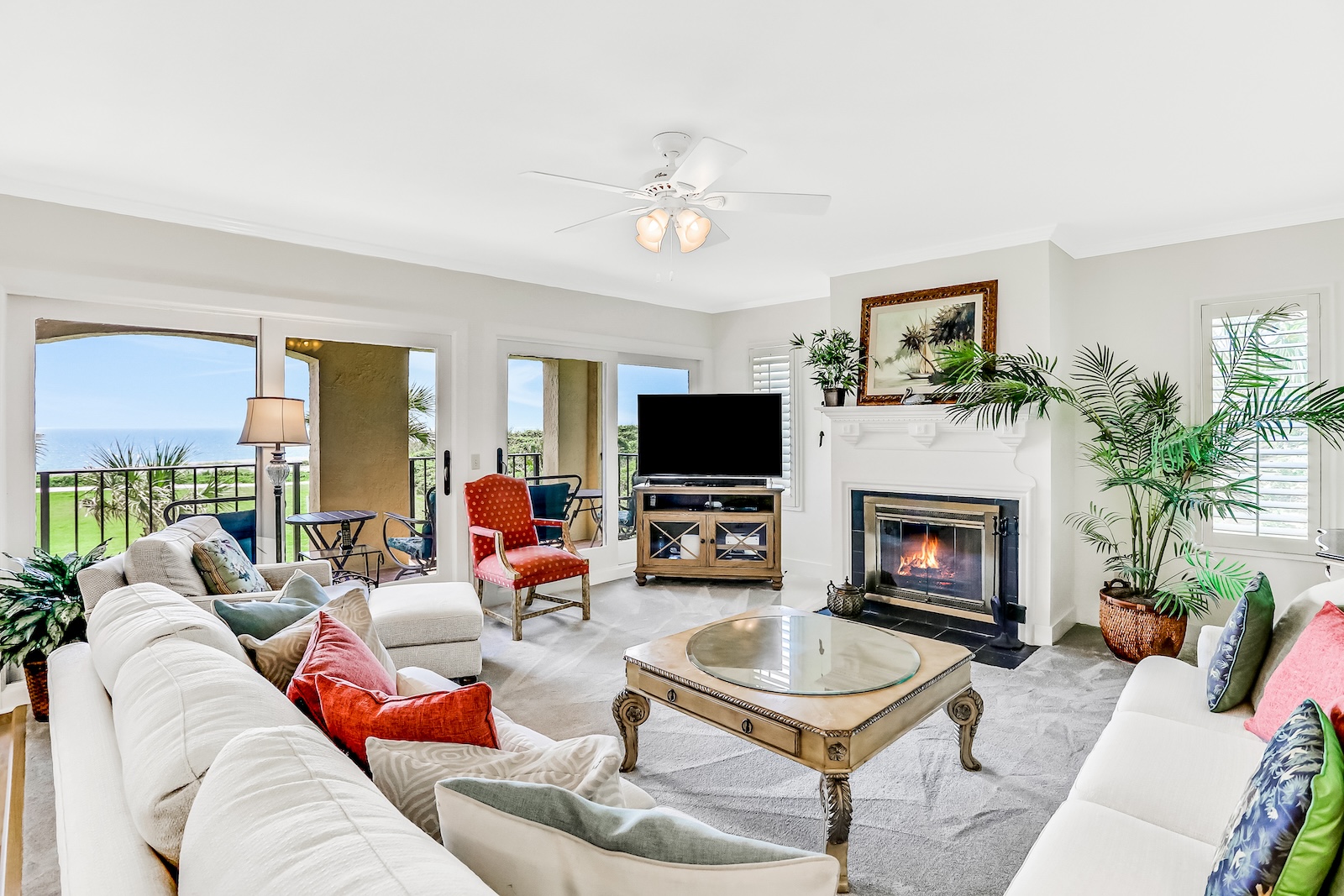 The living area of a vacation rental in Amelia Island.