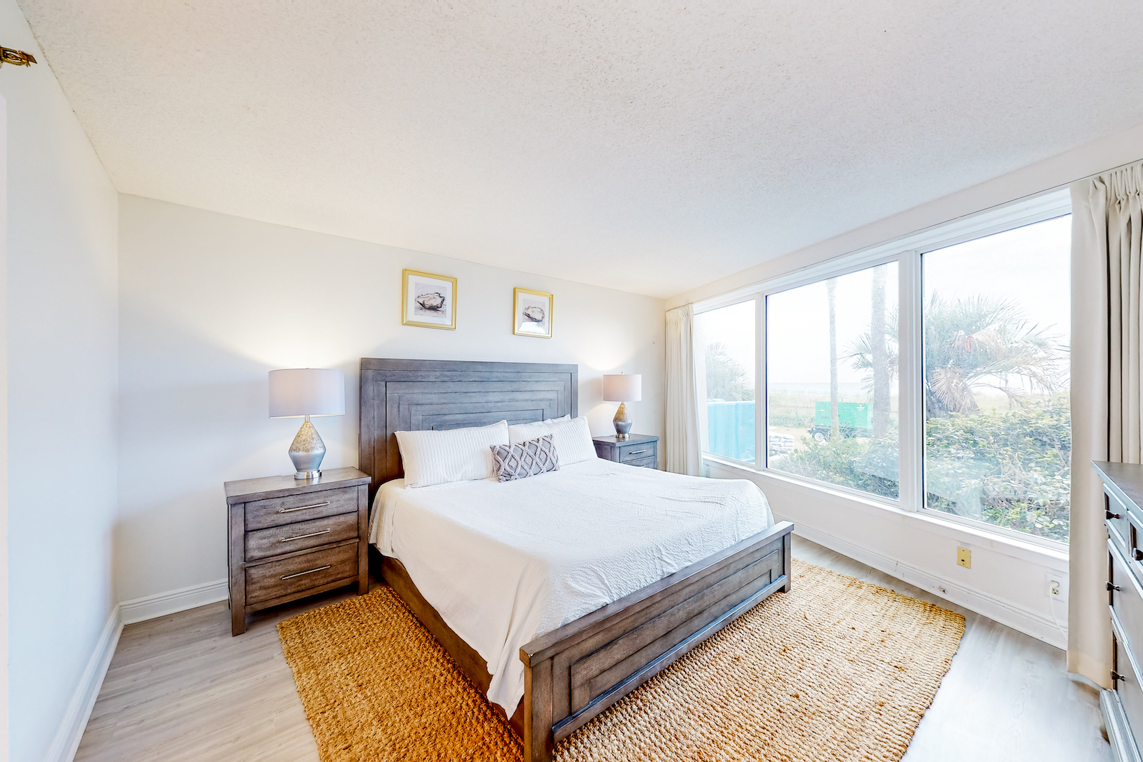 The bedroom of a vacation rental in Miramar Beach, Florida.