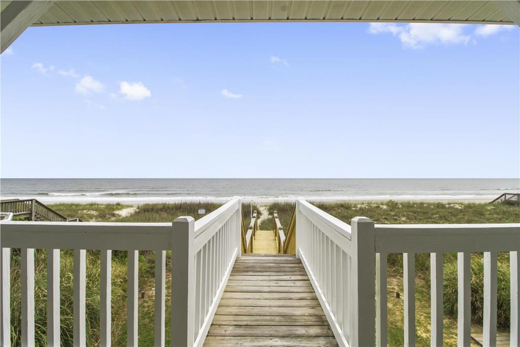 Private boardwalk to beach from Holden Beach vacation rental