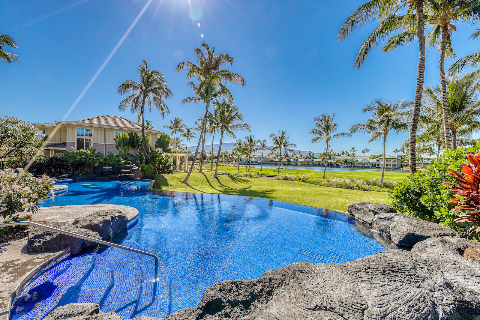 View from the pool at the Waikoloa Beach Resort.