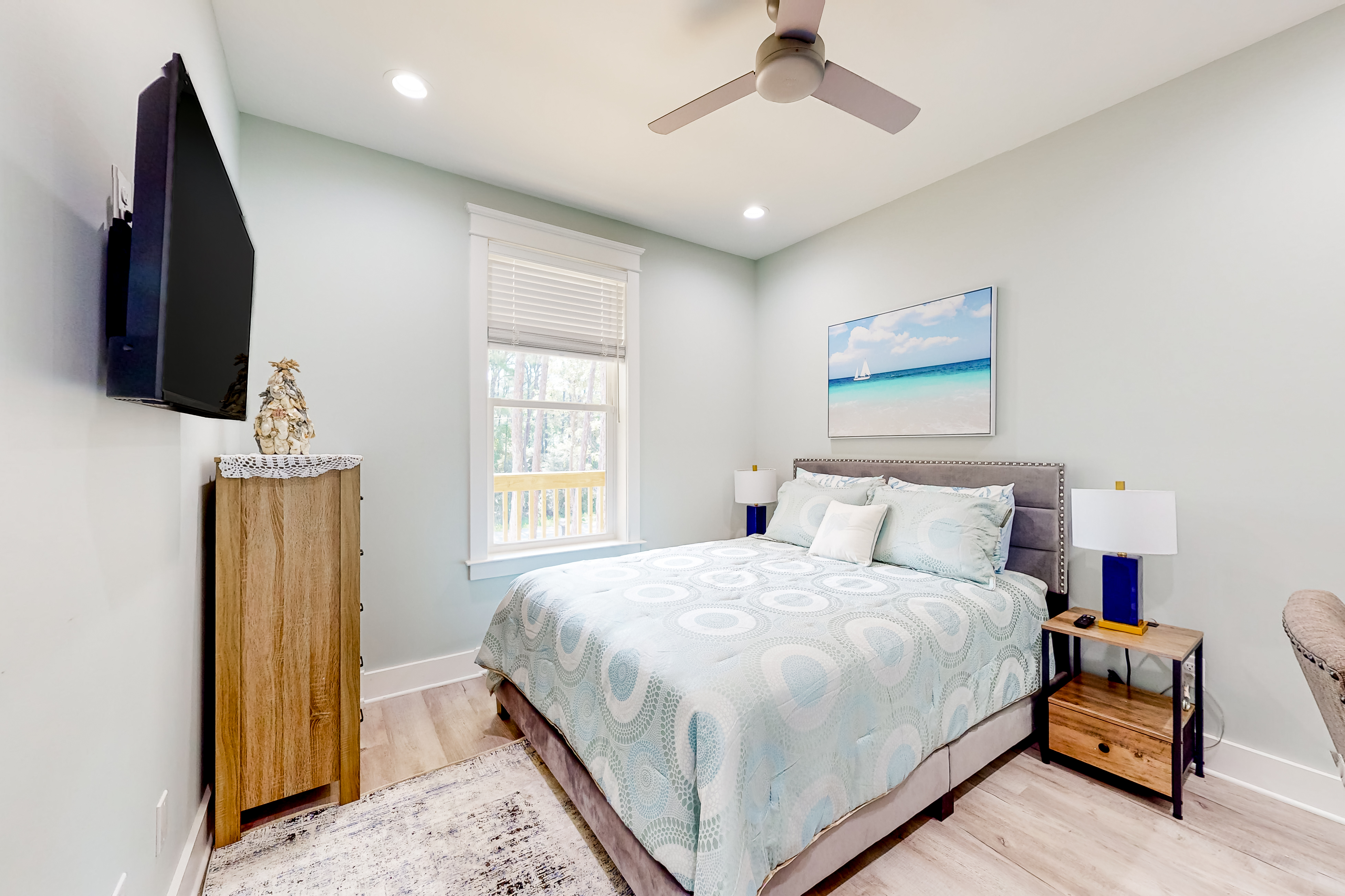 A bedroom of a vacation rental in Dauphin Island, AL.