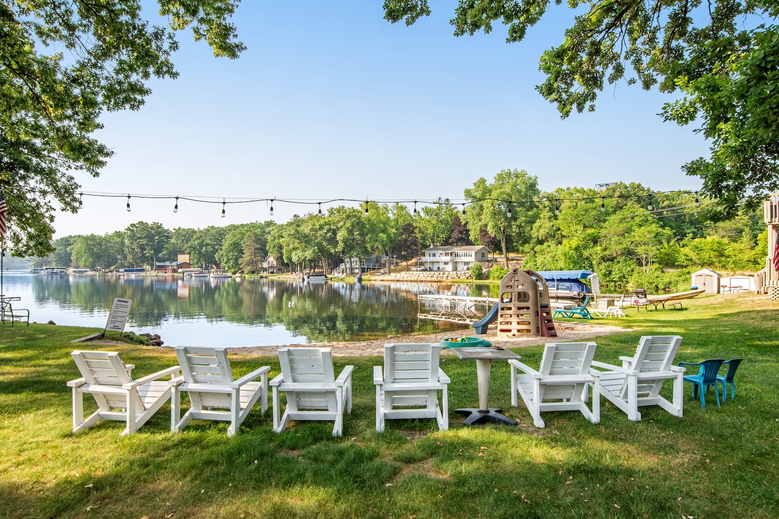 The beach area of the Thunderbird Resort in Wisconsin Dells.