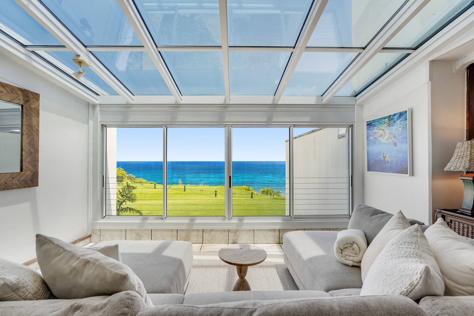 The interior of a vacation rental in Princeville, HI.