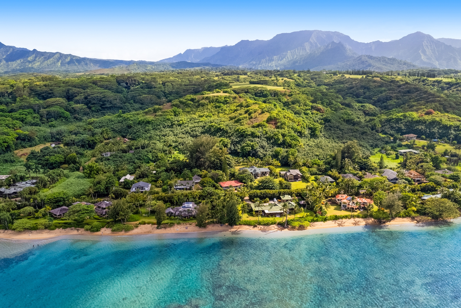 Aerial shot of North Shore, Maui.