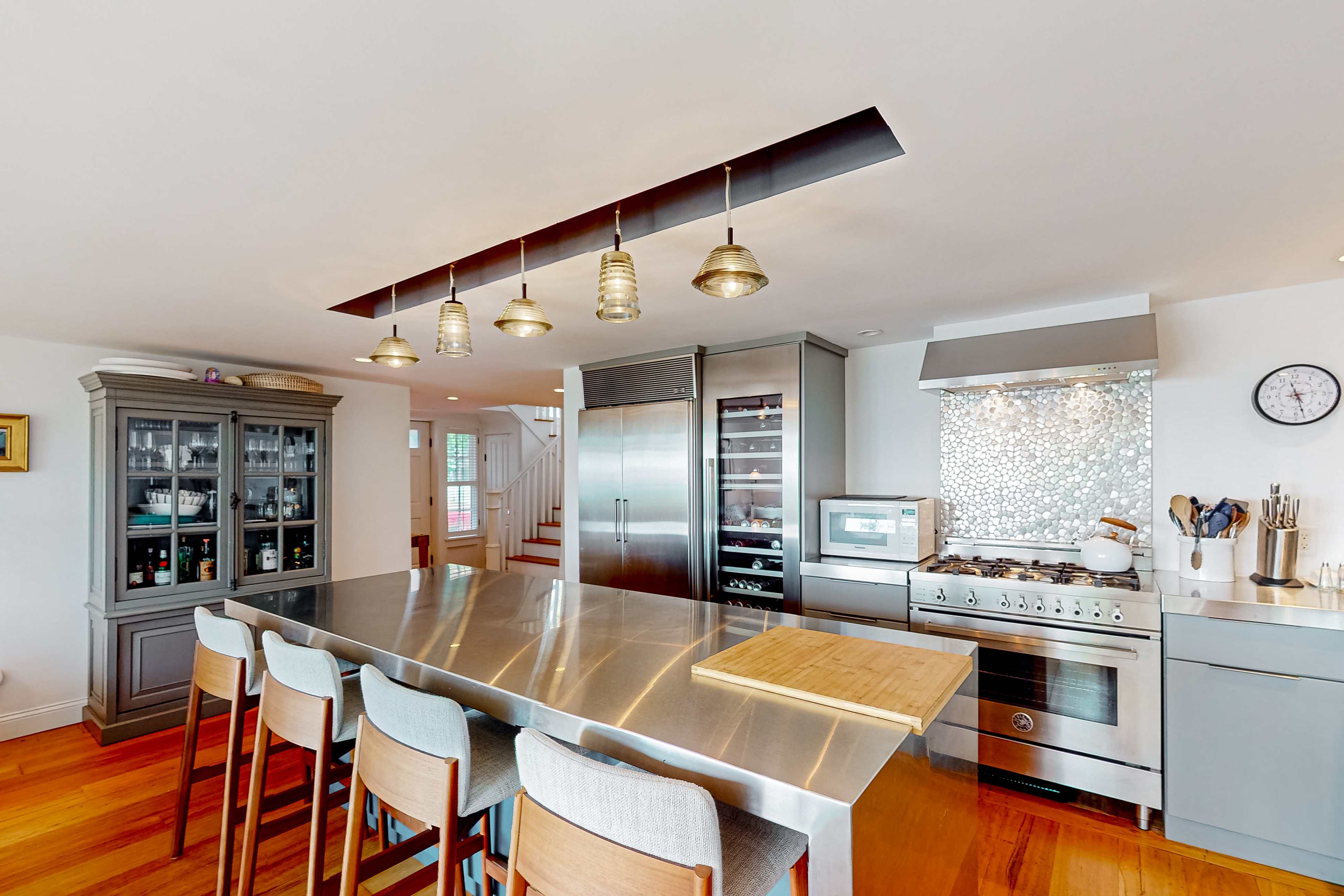kitchen with stainless steel counter