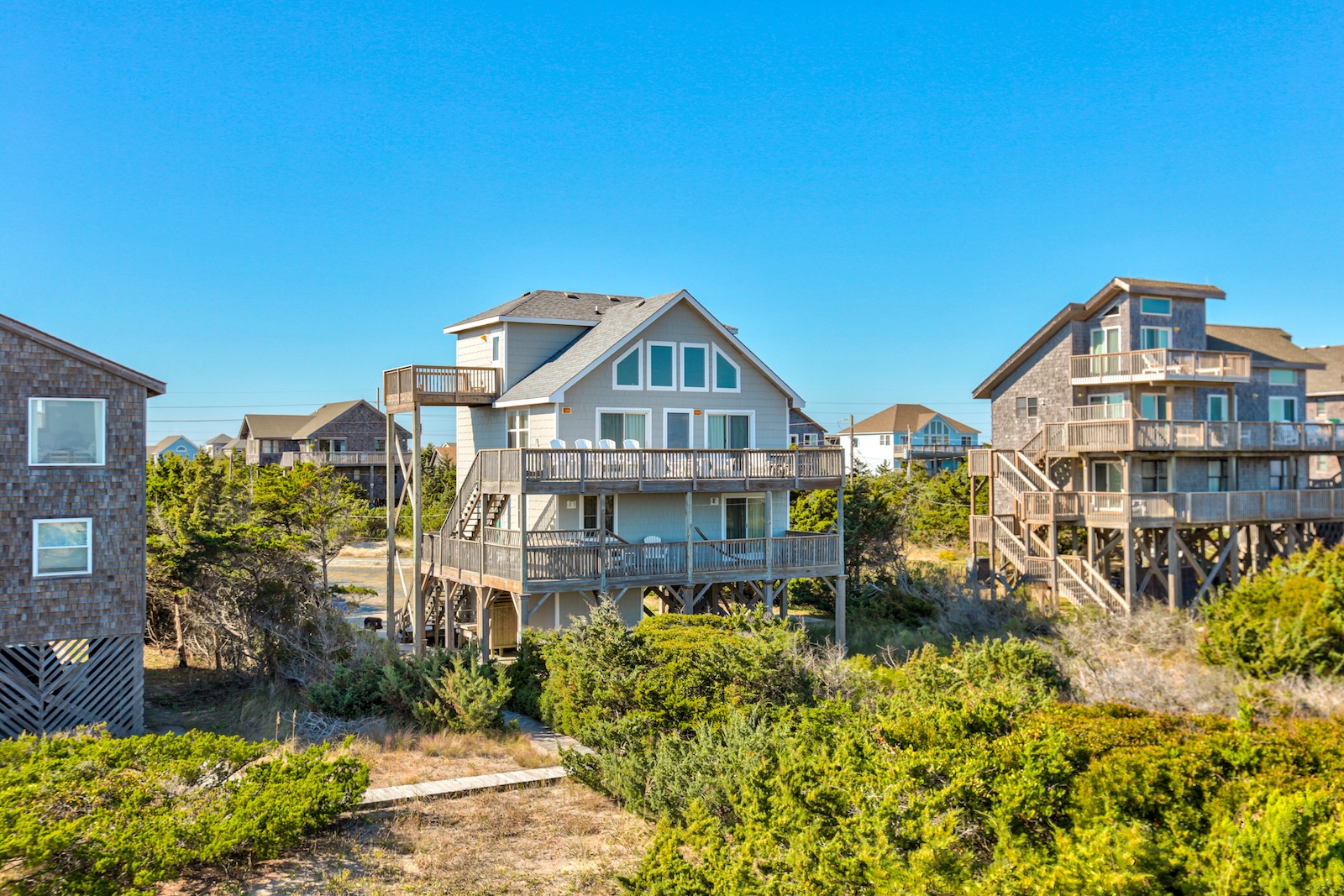 Exterior of a vacation home in Avon, NC.
