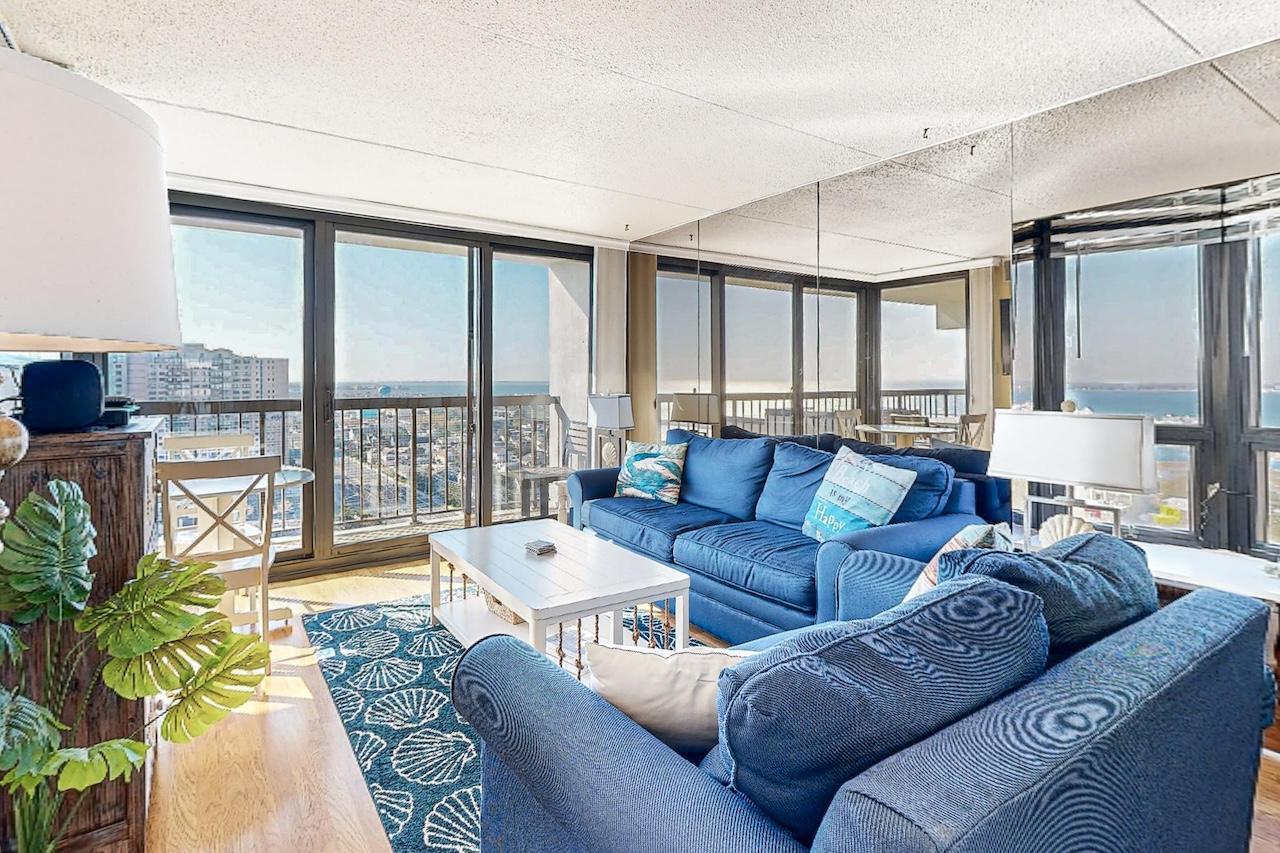 Living room of a vacation rental in Ocean City, MD.