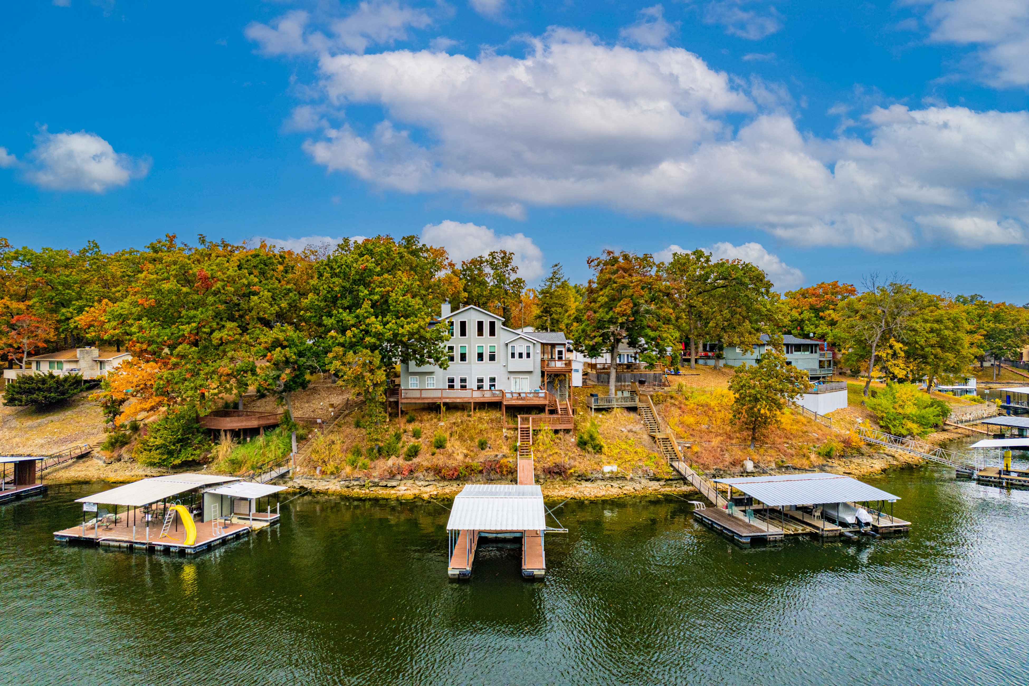lake house on lake of the ozarks with dock