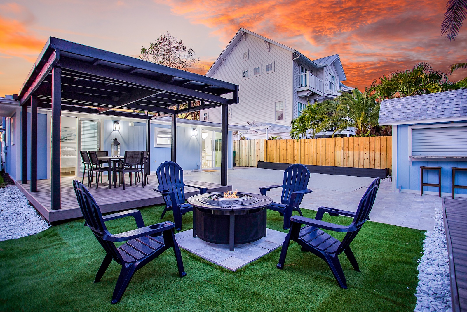 The back area of a vacation rental in Naples, FL.