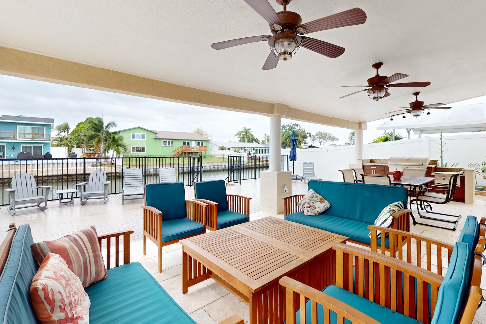 The patio area at a rental in Tampa, FL.