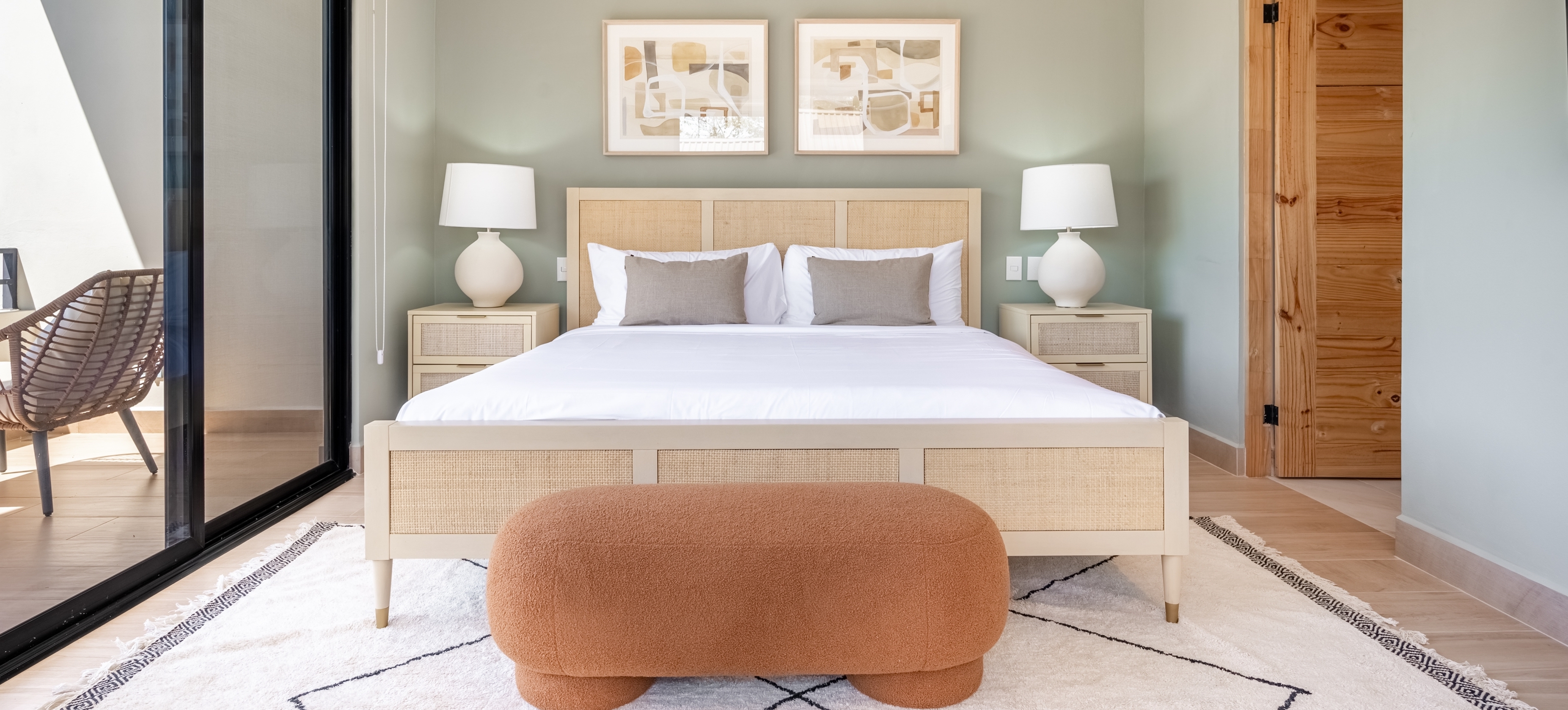 Bedroom of a vacation rental in Playa Grande.