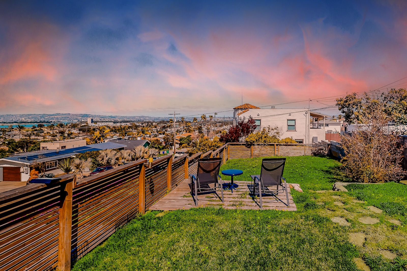 View from the back of a San Diego vacation rental.