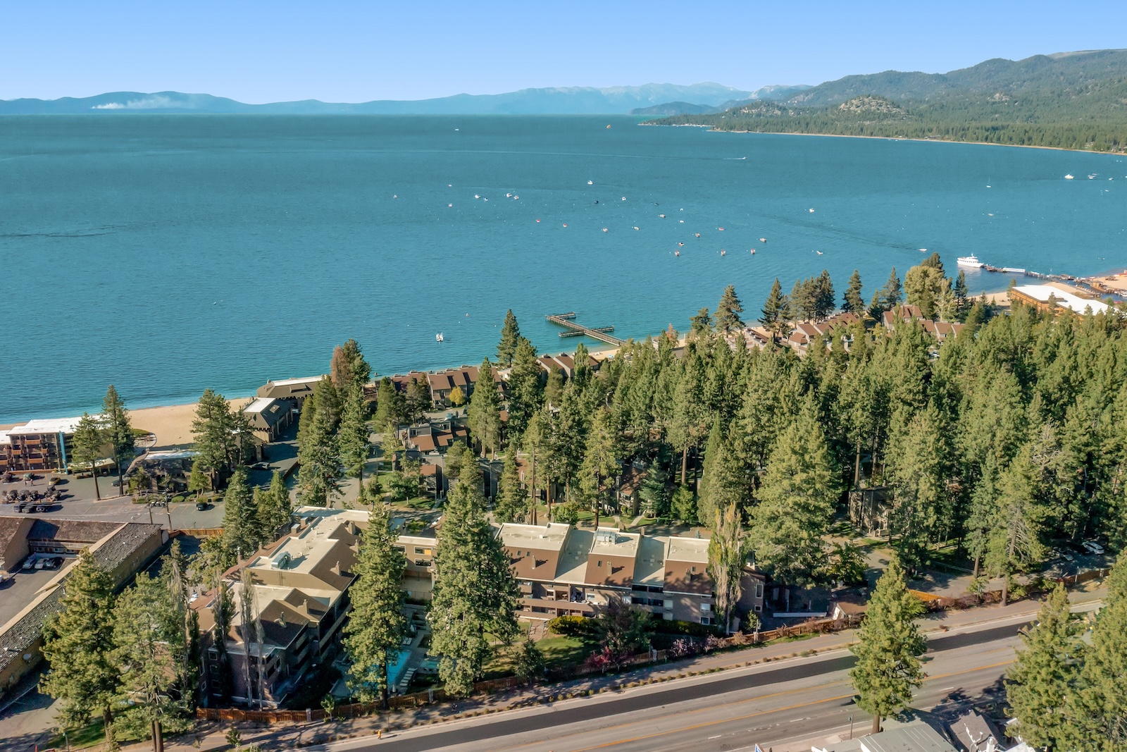 Drone shot of Tahoe.