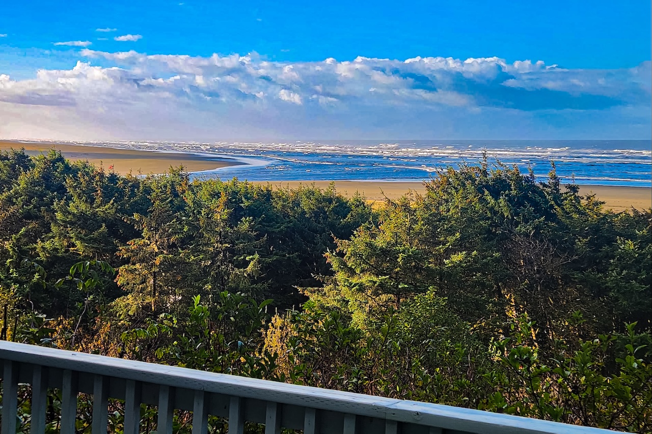 The view from a deck from a vacation rental in Copalis Beach, WA.