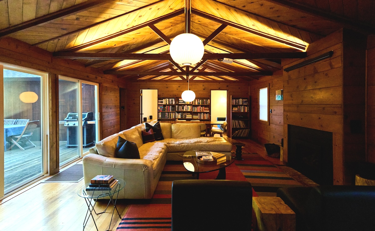 The living area of a Forestville, CA rental.