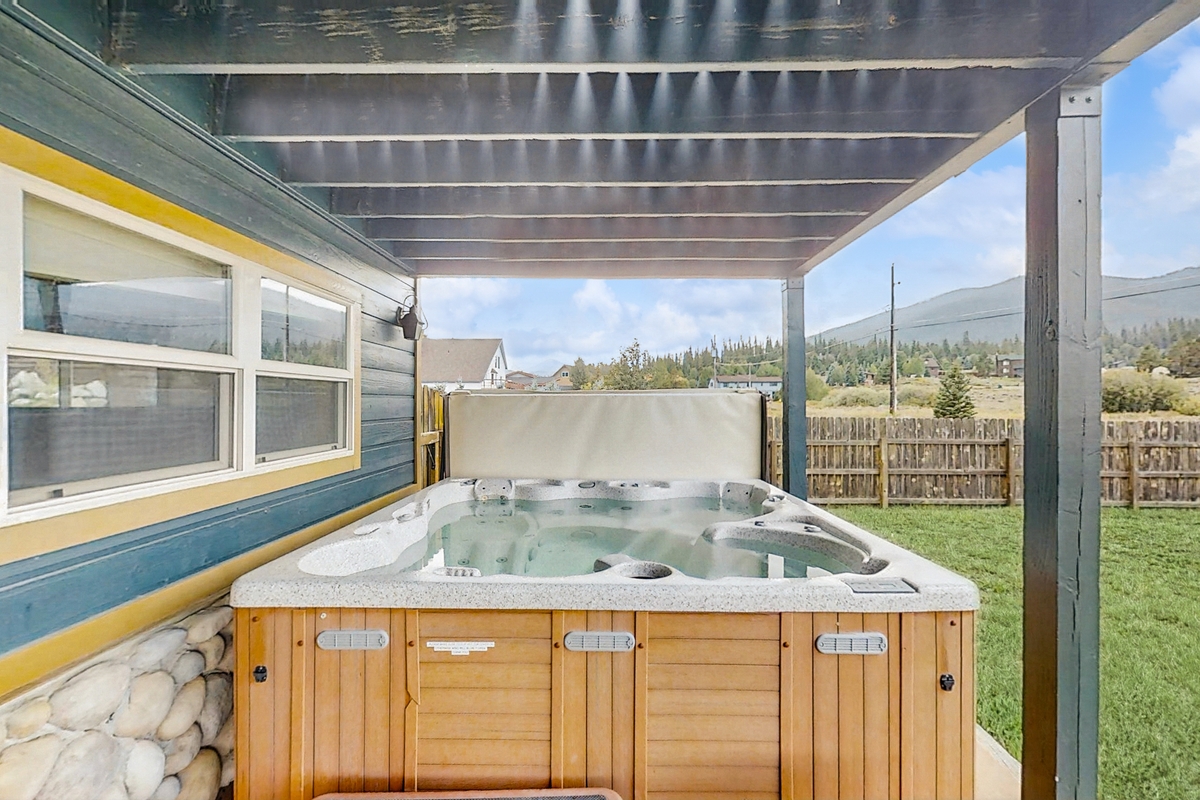 hot tub on back porch of a home in Dillon, Colorado