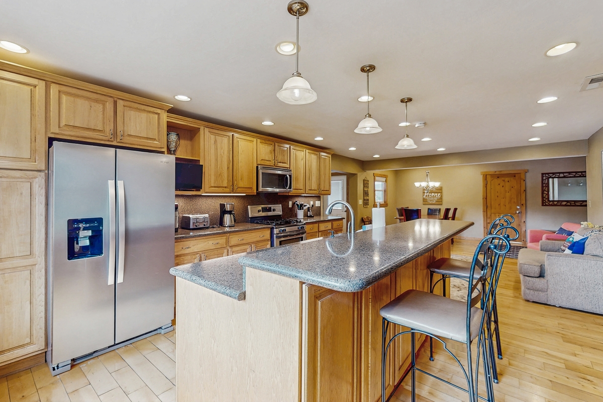 living room with a fireplace