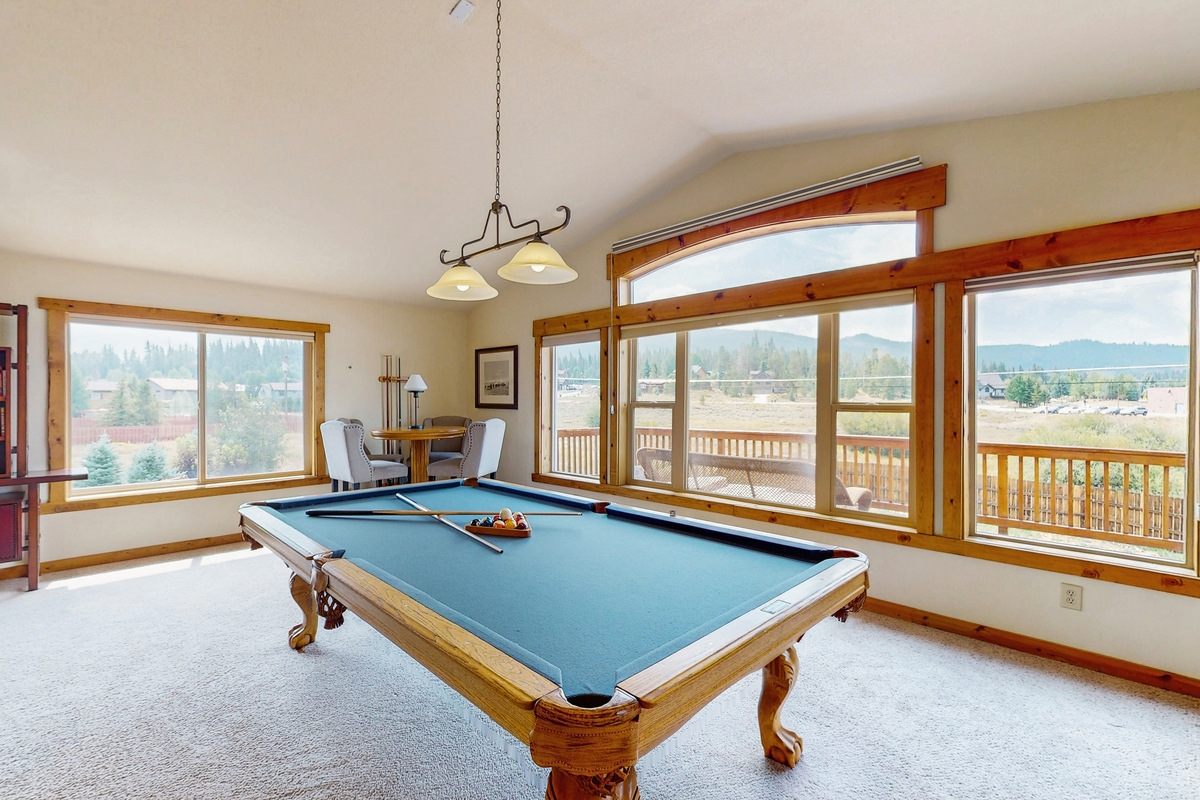 pool table in a room