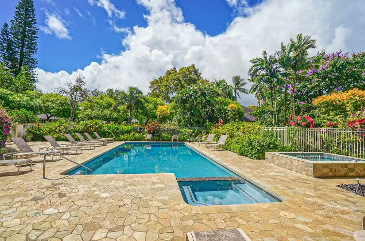 outdoor hot tub and pool