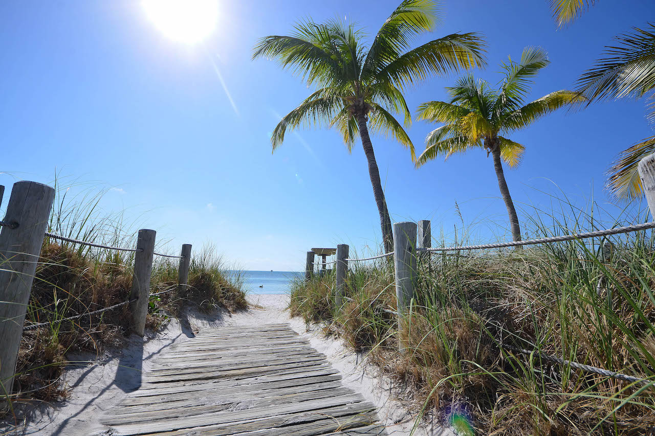 The path to the beach from a vacation rental in Key West, FL.