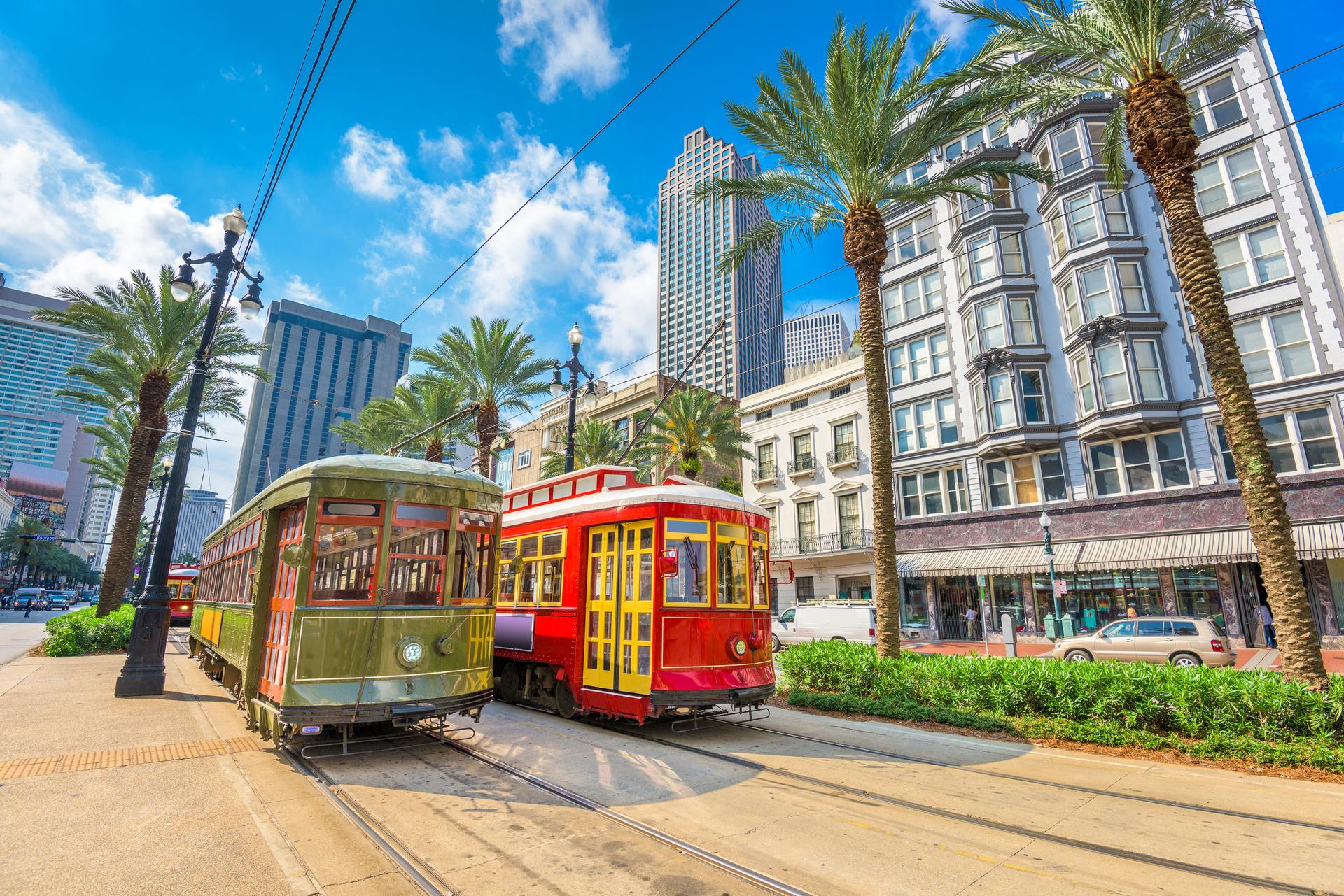 Downtown New Orleans trolly system.