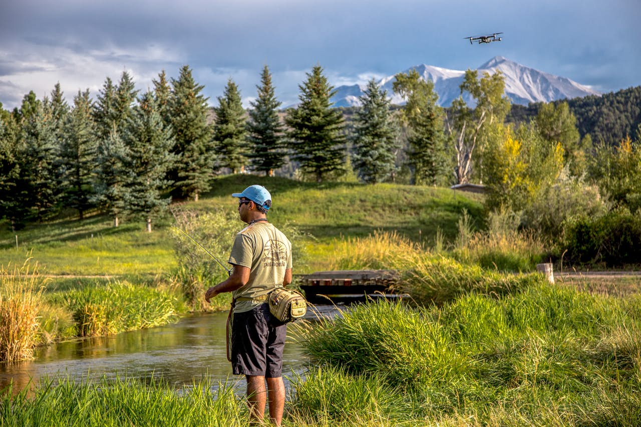 man fishing in Colorado river