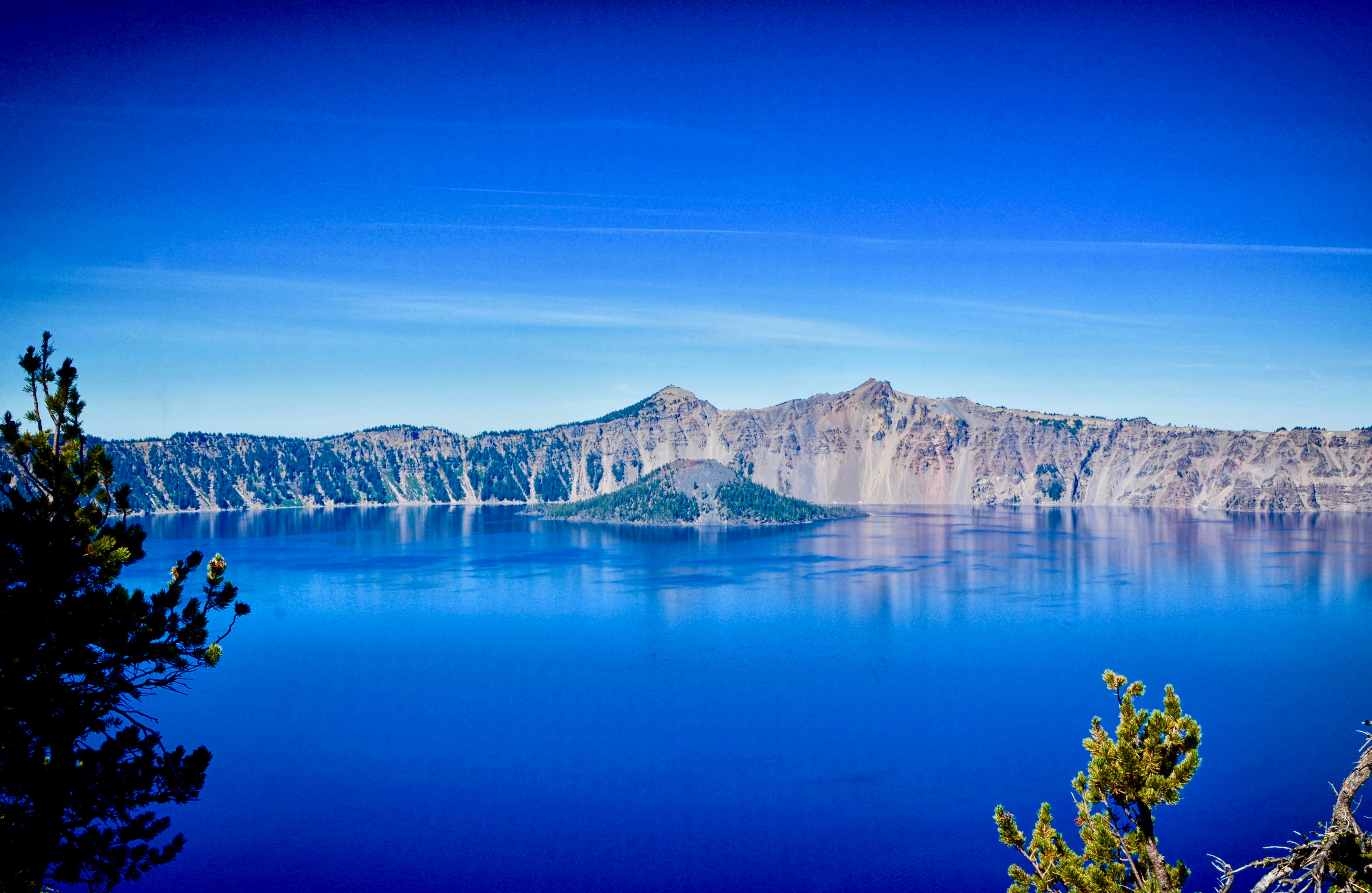 Calm blue water at Crater Lake