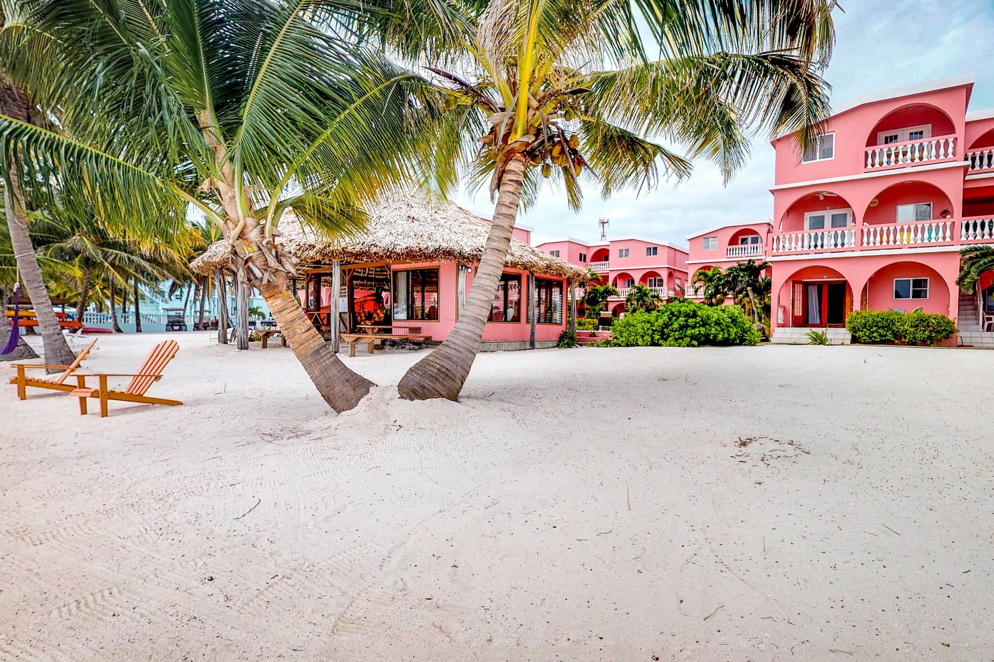 Pink Belize oceanfront vacation rental