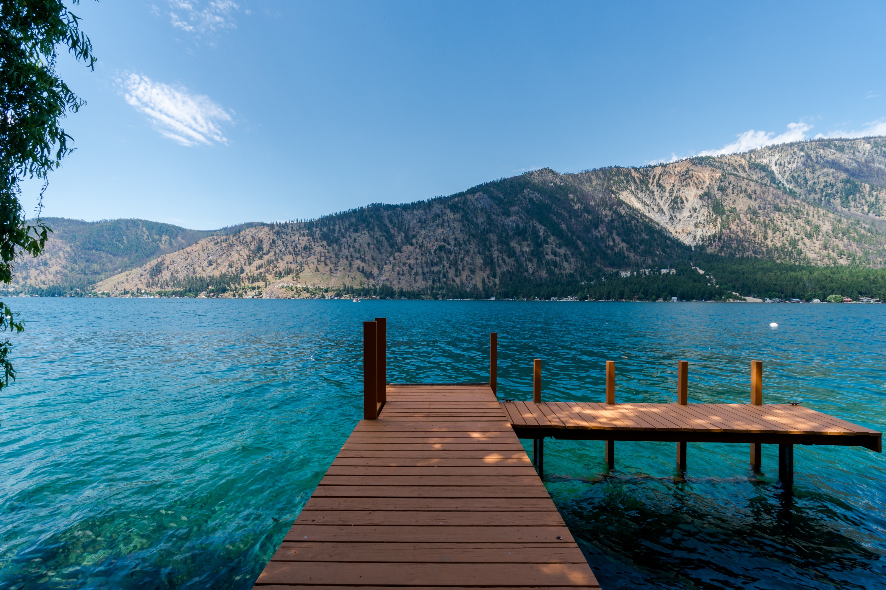 wood dock over a lake