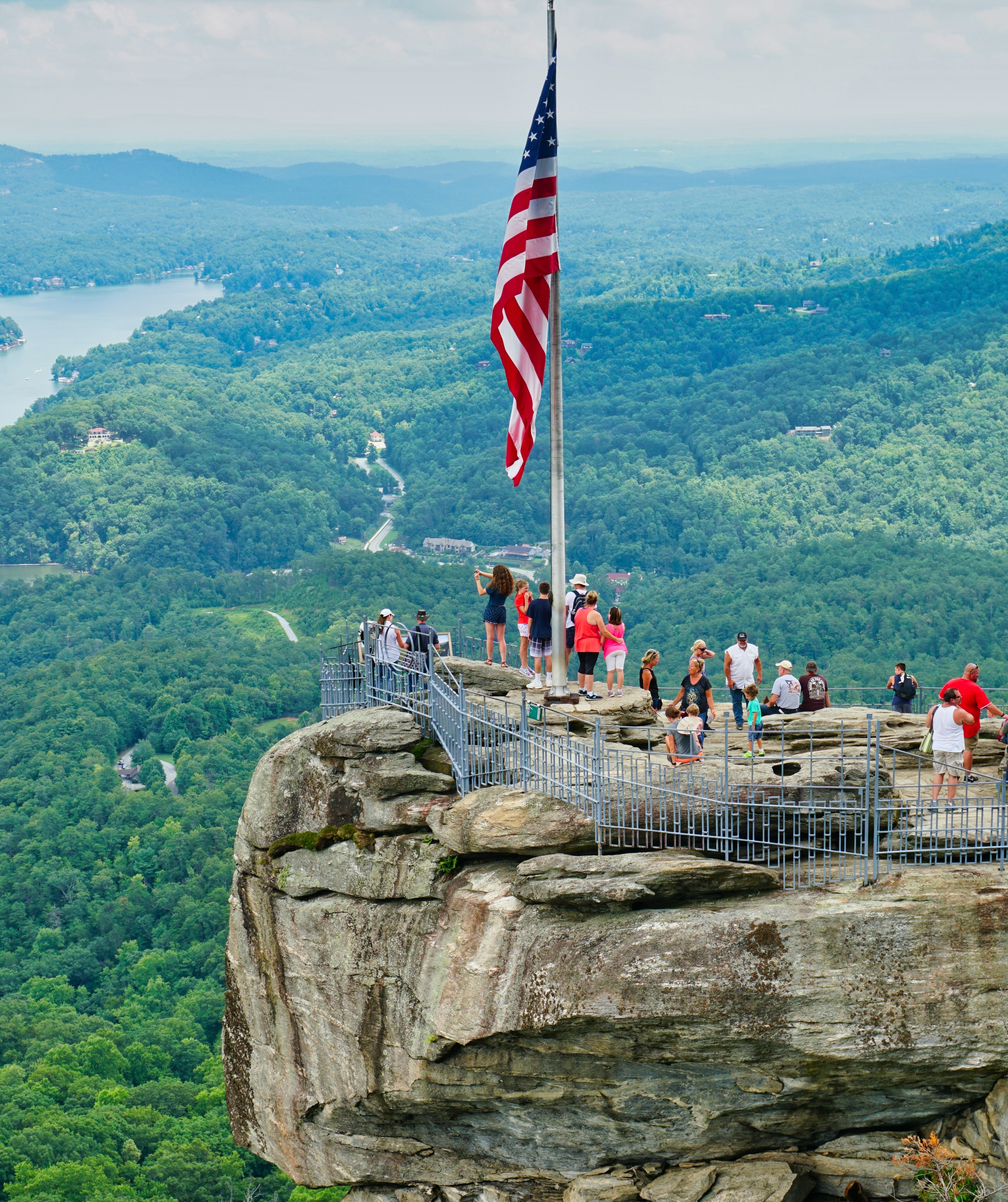 People on Chimney Rock.