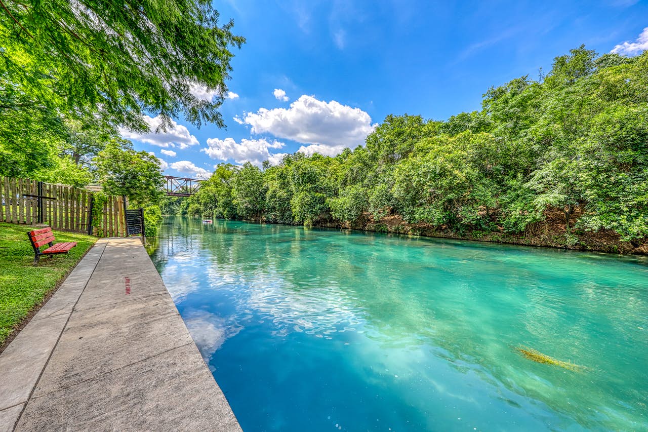 blue green waters of river in New Braunfels
