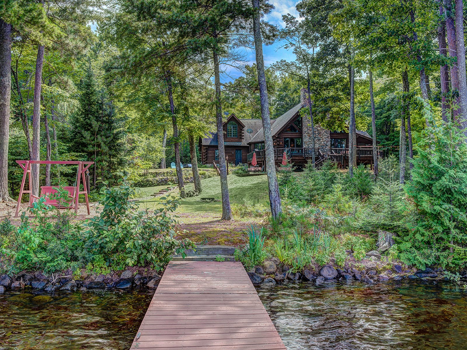 fishing cabin with dock in Northern Wisconsin
