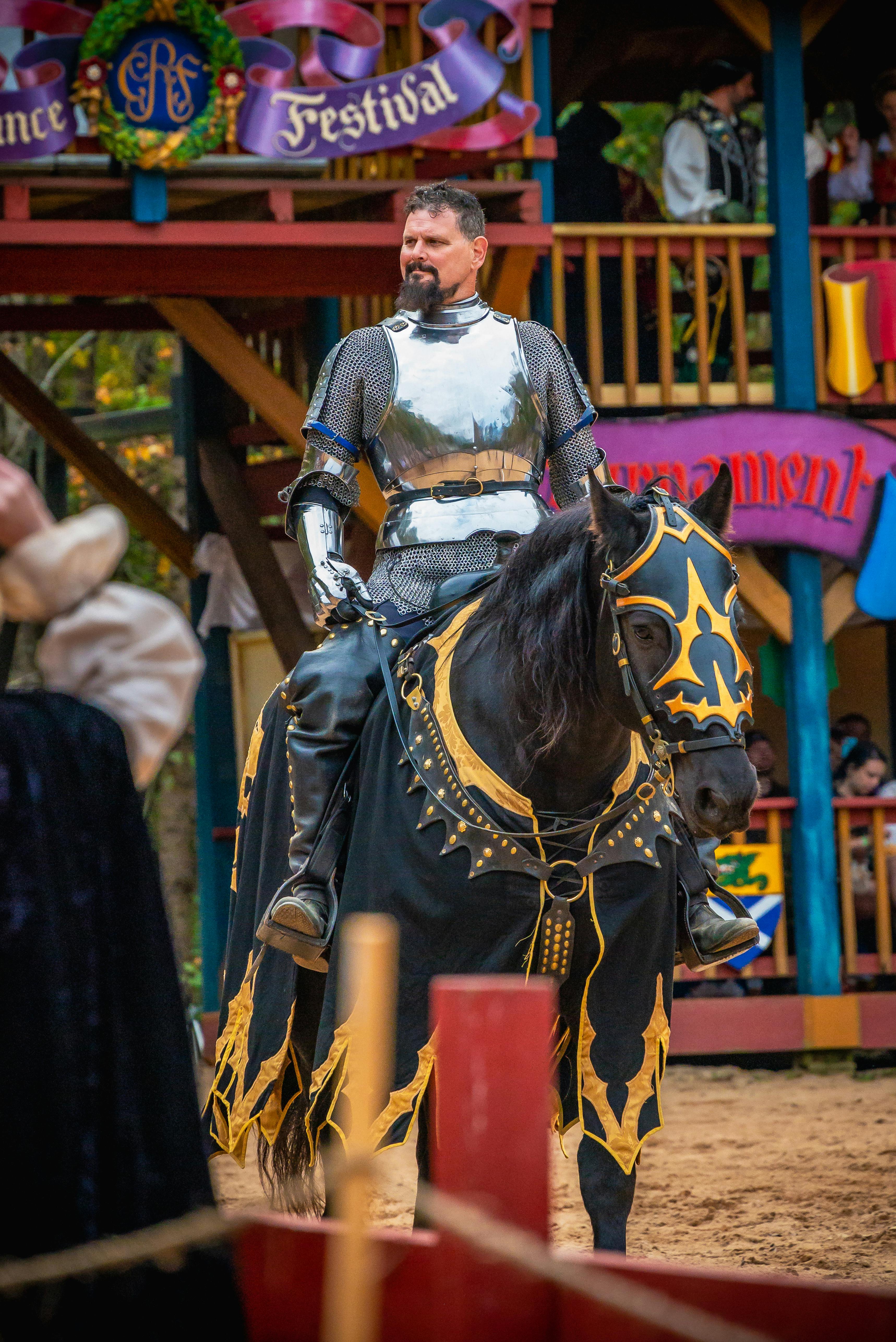 Man on a horse at a  Renaissance Faire
