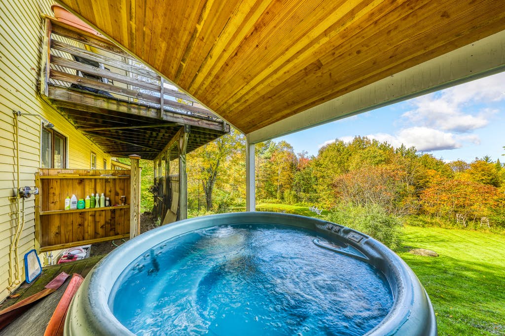 Outdoor pool at a vacation home in Stowe, VT